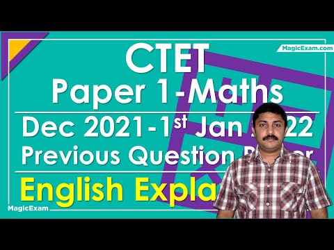 CTET Paper 1 Maths Dec 2021 - 01/01/2021 Previous Year Question Paper English Explanation 30 MCQs
