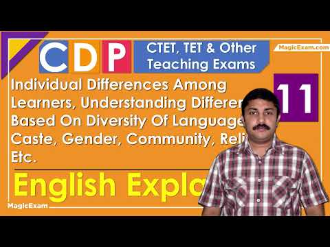 Individual Differences Among Learners - Diversity Language Caste Gender Religion CTET CDP 11 English