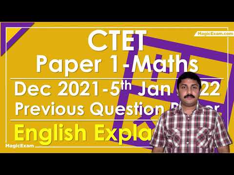 CTET Paper 1 Maths Dec 2021 - 05-01-2022 Previous Year Question Paper English Explanation 30 MCQs