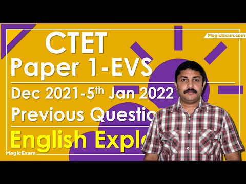 CTET Paper 1 EVS - Dec 2021- 05-01-2022 Previous Question Paper - English Explanation - 30 questions