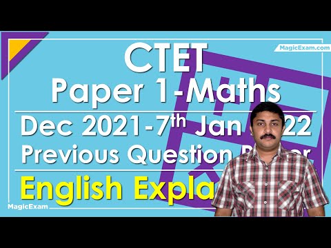 CTET Paper 1 Maths Dec 2021 - 07-01-2022 Previous Year Question Paper English Explanation 30 MCQs