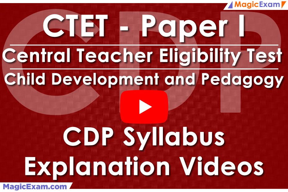 CTET Paper I CDP Child Development Pedagogy Syllabus Youtube Video Explained English Hindi Important Questions