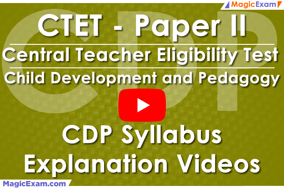 CTET Paper II CDP Child Development Pedagogy Syllabus Youtube Video Explained English Hindi Important Questions