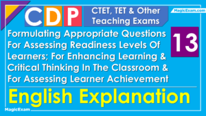 Formulating Appropriate Questions Assessing Readiness Enhancing Learning Critical Thinking CTET CDP Syllabus English MagicExam