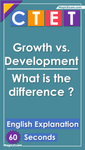 Growth and Development What is the difference CTET TET CDP English Explanation