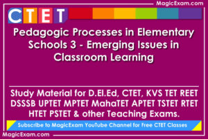 pedagogic processes in elementary schools 3 emerging issues in classroom learning study material for deled ctet cdp pedagogy teaching exams magicexam